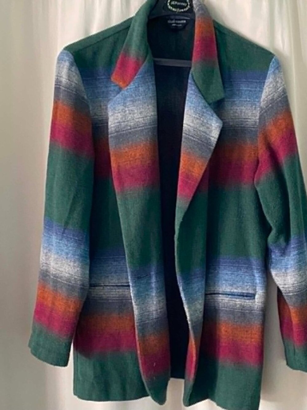 Vintage Chad Stevens Blazer Women's Med Southwestern Stripe USA Jacket 90s Read